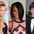 Rihanna frizurája hátulról
